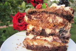 Máslový piškotový dort: recept, přísady, technologie vaření